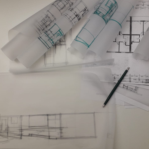 Entwuerfe Handwerk Architektur Zeichnung Plan Handskizze